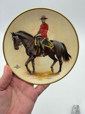 Vintage Collectible Plate with Royal Canadian Mountie on Black Horse